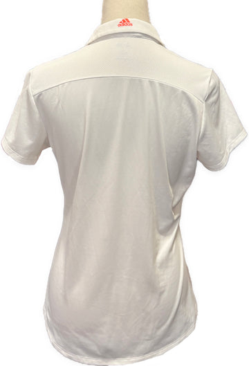 Adidas Women's White Striped Golf Polo Size M - 0