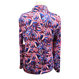 Emerald 18 Burgundy Multicolored Floral Pullover Size L - 0