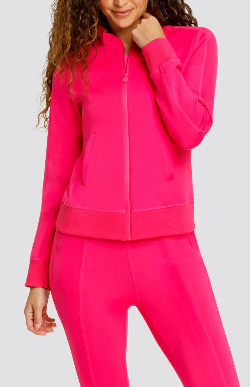 New Tail Activewear Poppi Zip Front Jacket - Vivid Pink MSP$84