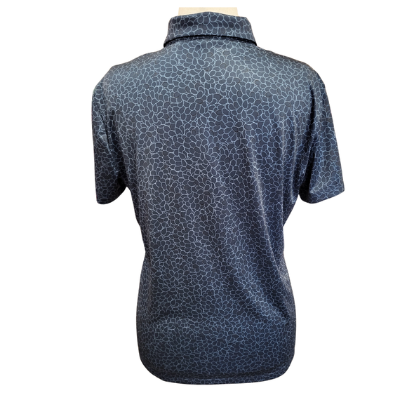 Dunning Golf Women's Navy Print Short Sleeve Polo Size XL MSP$85