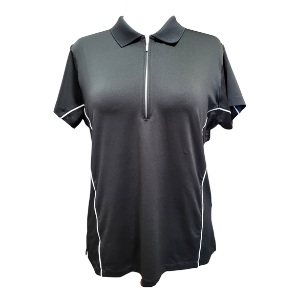 Peter Millar Women's Black Golf Polo w/ White Trim Size XL MSP$92