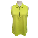Peter Millar Women's Neon Yellow Sleeveless Golf Polo Size XL MSP$90-1