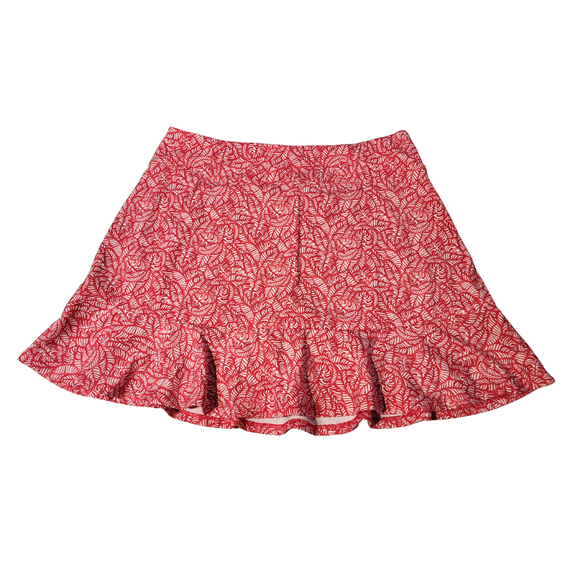 Tommy Bahama Red Fauna Print Ruffled Skort Size M