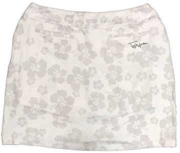 New Taylor Jordan 17.5" White w/Gray Hibiscus Flower Golf Skort MSP$85 - 0