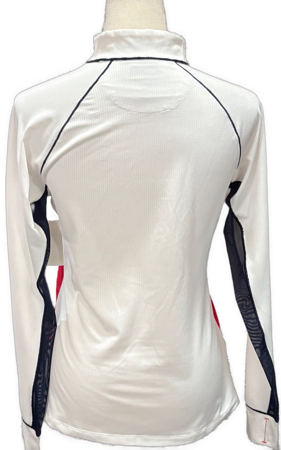 Greg Norman Women's SolarXP White Navy & Pink Full-Zip Jacket Size S