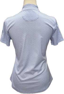 Greg Norman Women's Periwinkle Print Short Sleeve Golf Polo Size S - 0
