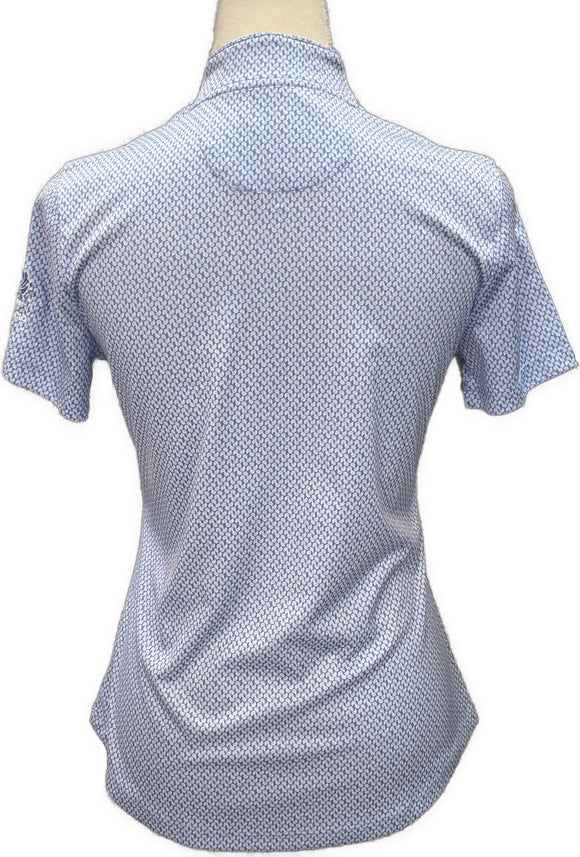 Greg Norman Women's Periwinkle Print Short Sleeve Golf Polo Size S