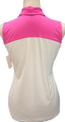 EP NY White & Pink Sleeveless Golf Polo Size S MSP$84-2