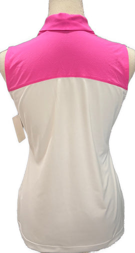 EP NY White & Pink Sleeveless Golf Polo Size S MSP$84 - 0