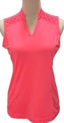 Tail Activewear Bright Coral Sleeveless Golf Top Size S MSP$90-1