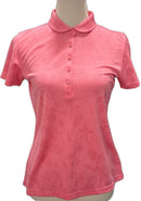 Greg Norman Women's Salmon Jacquard Golf Polo Size S MSP$79-1