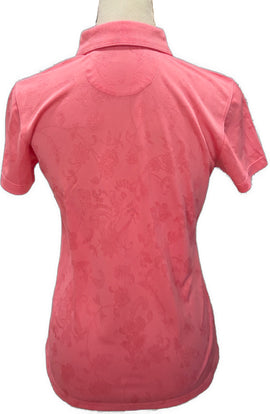 Greg Norman Women's Salmon Jacquard Golf Polo Size S MSP$79 - 0