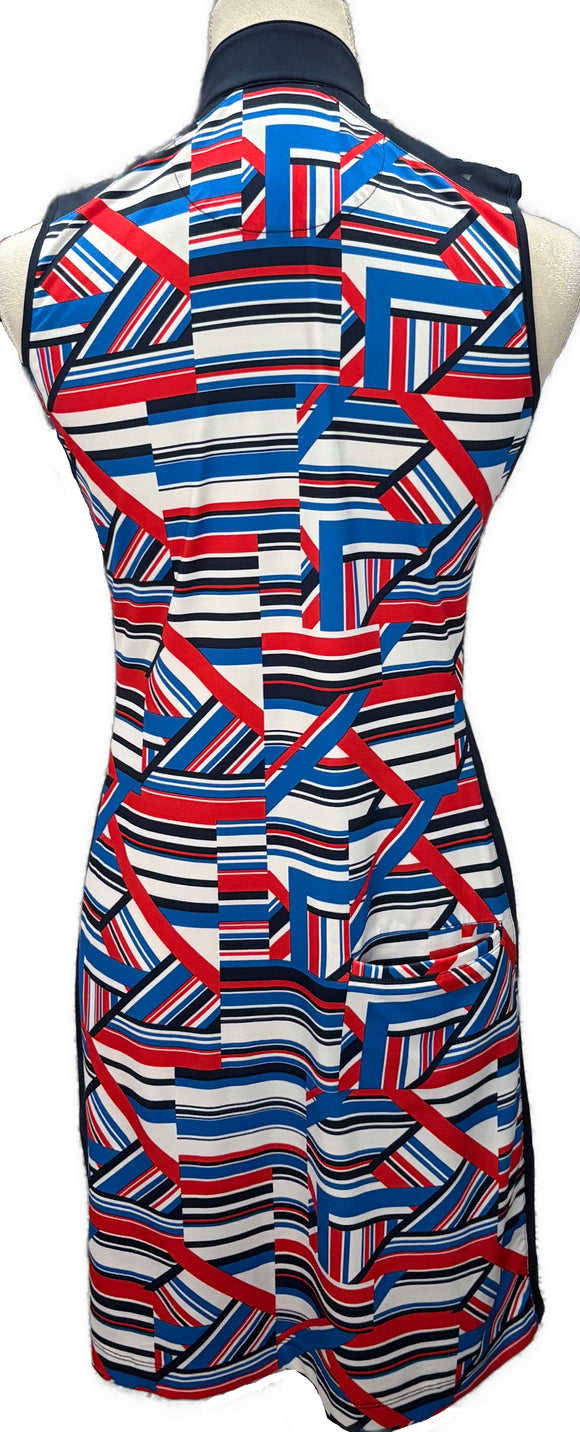 Greg Norman Geometric Print Sleeveless Golf Dress Size S MSP$120