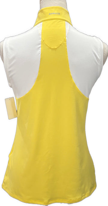 Annika by Cutter & Buck Yellow Sleeveless 1/2 Zip Golf Polo Size S - 0