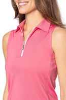 New Golftini Nantucket Pink & White Sleeveless Golf Polo Size L MSP$98-2