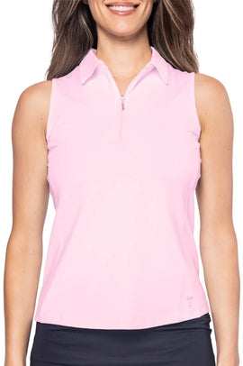 New Golftini Women's Rose Pink Sleeveless Golf Polo Size L MSP$98