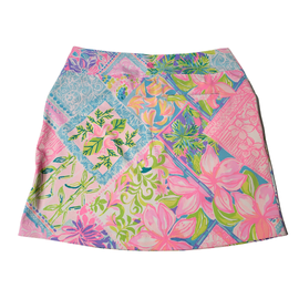 Lilly Pulitzer Luxletic Pink Floral Pull-on Golf Skort Size 10 MSP$98 - 0