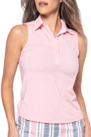 New Golftini Women's Rose Pink Fabulous Sleeveless Polo Size L MSP$90-1