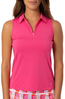 New Golftini Women's Hot Pink Sleeveless Golf Polo Size L MSP$98-1