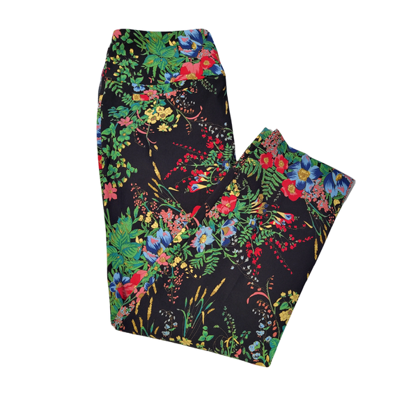 Swing Control Women's Black Floral Golf Ankle Pants Size 14 MSP$138