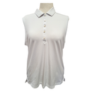 Peter Millar Women's Whote Sleevless Golf Polo Size XL-1