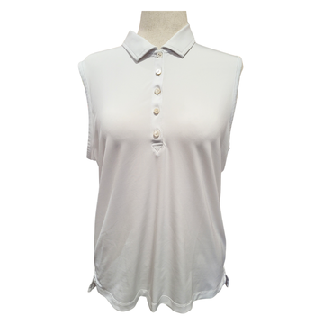 Peter Millar Women's White Sleevless Golf Polo Size XL
