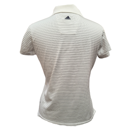Adidas Women's Clima Cool White Striped Polo Size m - 0