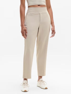 New Athleta Tan Endless High Rise Straight Ankle Pant Size 12 Tall  MSP$109