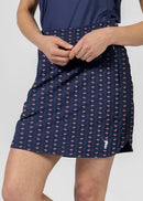 New William Murray Navy Cocktail Spinner Skirt Size L MSP$88-1
