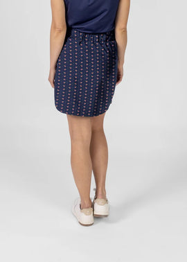 New William Murray Navy Cocktail Spinner Skirt Size L MSP$88 - 0