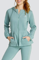 New Tail Women's Robyn Peplum Hooded Jacket - Sage MSP$75-1