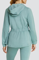 New Tail Women's Robyn Peplum Hooded Jacket - Sage MSP$75-2