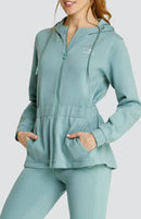 New Tail Women's Robyn Peplum Hooded Jacket - Sage MSP$75-3