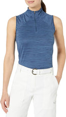 New Women's Puma Daily Mock Neck Sleeveless Golf Polo -Denim Heather Size XXL-2