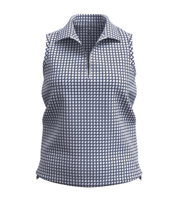 GGBlue Elina Ice Sleeveless - Navy Houndstooth Size L MSP$84