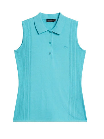 J.Lindeberg Tanja Sleeveless Knitted Shirt- Blue Curacao Size XL MSP$140
