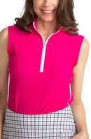 Kinona Sport Hot Pink Keep it Covered Sleeveless Golf Top Size L MSP$118-1