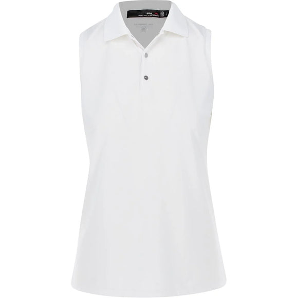 Ralph Lauren RLX Women's White Sleeveless Tournament Golf Polo Size L MSP$90