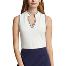 New Ralph Lauren RLX Air Tech Women's Cream Sleeveless Golf Polo Size L MSP$98-1