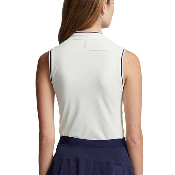 New Ralph Lauren RLX Air Tech Women's Cream Sleeveless Golf Polo Size L MSP$98