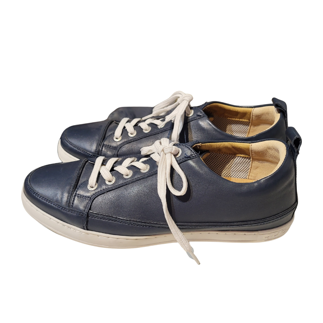Duca Del Cosma Golf Shoes Men’s 12 EU 45 Navy Orange Spikeless Leather Suede Duca del Cosma Navy Blue Leather Spikeless Golf Shoes Size 9  main image 3
