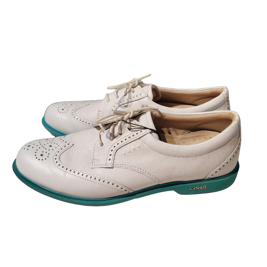 New Ecco Women's Your Hybrid White & Teal Oxford Golf Shoes Size 38 (8