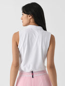 New G/Fore Women's Embroidered Tech Pique Sleeveless Golf Polo Size L MSP$130-2