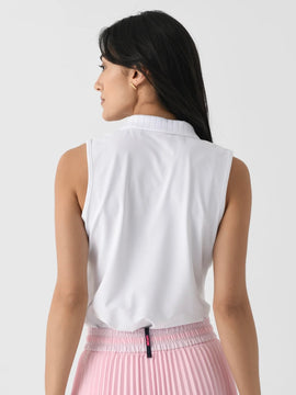 New G/Fore Women's Embroidered Tech Pique Sleeveless Golf Polo Size L MSP$130 - 0