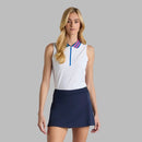 New G/Fore Women's White Tech Pique Sleeveless Golf Polo w/ Contrast Collar Size L MSP$110-2