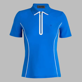 New G/Fore Women's Lightweight Zip Golf Polo - Lisbon Blue Size L MSP$145