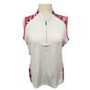 Tail Magenta, White & Black Floral Print Funnel Polo Size XL MSP $89-1