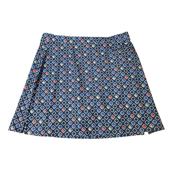 Peter Millar Womens Navy Geo Print Golf Skort Size XL MSP$115