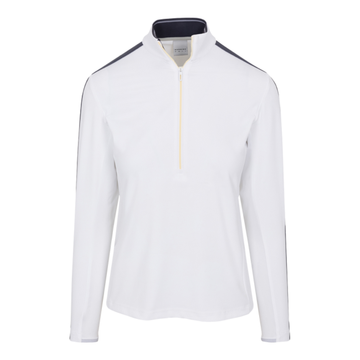 New Dunning Gabrielle Interlock Performance Quarter - White Zip Size M MSP $108