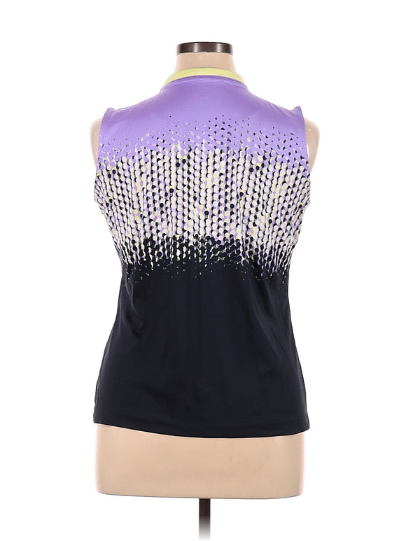 Tail Purple & Black Print Sleeveless Golf Top Size L